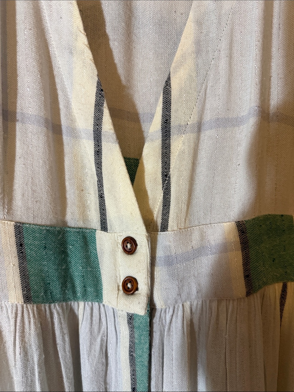Dress - O’Neill - Light Blue Multi Stripe Button-Up Midi - SZ XL - Cotton Blend - Picture 7 of 14